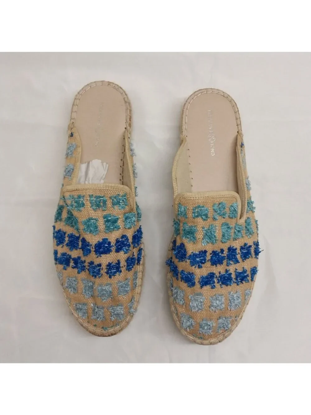 Treasure & Bond Woven Espadrille Mules Sz 10M Beige Slip-On Flats